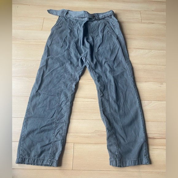 Zara Cropped Belted Trousers Lyocell/ Cotton Blend Size Small - Picture 3 of 15